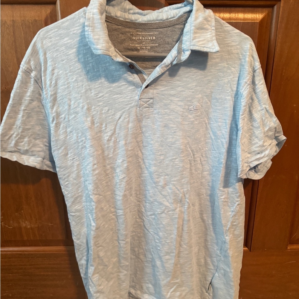 Quiksilver Men's Sky Blue Polo Shirt